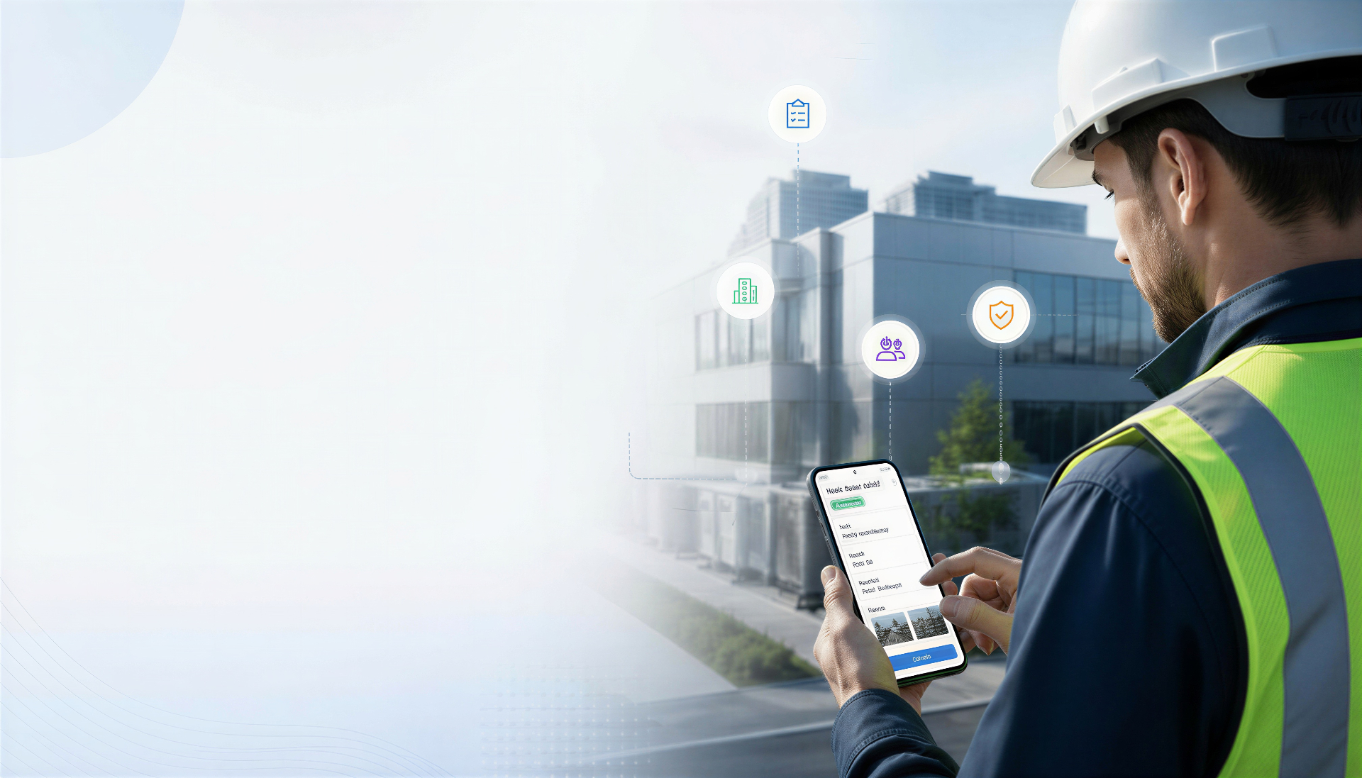 Building manager coordinating operations on a smartphone